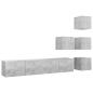 Preview: 6-tlg. TV-Schrank-Set Betongrau Holzwerkstoff