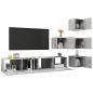 Preview: 6-tlg. TV-Schrank-Set Betongrau Holzwerkstoff