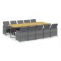 Preview: 11-tlg. Garten-Essgruppe mit Auflagen Poly Rattan Grau