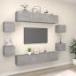 Preview: ARDEBO.de - 8-tlg. TV-Schrank-Set Betongrau Holzwerkstoff