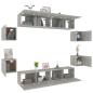 Preview: 8-tlg. TV-Schrank-Set Betongrau Holzwerkstoff