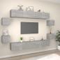 Preview: ARDEBO.de - 8-tlg. TV-Schrank-Set Betongrau Holzwerkstoff