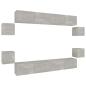Preview: 8-tlg. TV-Schrank-Set Betongrau Holzwerkstoff