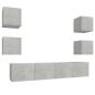 Preview: 6-tlg. TV-Schrank-Set Betongrau Holzwerkstoff