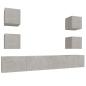Preview: ARDEBO.de - 6-tlg. TV-Schrank-Set Betongrau Holzwerkstoff