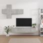 Preview: ARDEBO.de - 7-tlg. TV-Schrank-Set Betongrau Holzwerkstoff