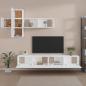 Preview: 7-tlg. TV-Schrank-Set Weiß Holzwerkstoff