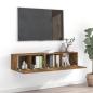 Preview: ARDEBO.de - 2-tlg. TV-Schrank-Set Räuchereiche Holzwerkstoff