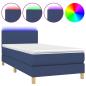 Preview: Boxspringbett mit Matratze & LED Blau 90x200 cm Stoff