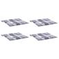 Preview: Gartenstuhl-Kissen 4 Stk. Grau Karomuster 50x50x3 cm