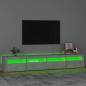Preview: TV-Schrank mit LED-Leuchten Betongrau 240x35x40 cm