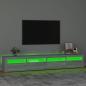 Preview: TV-Schrank mit LED-Leuchten Grau Sonoma 240x35x40 cm