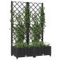 Preview: Gartenpflanzgefäß mit Spalier Schwarz 80 x 40 x 121,5 cm PP