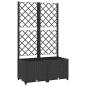 Preview: Garten-Pflanzgefäß mit Spalier Schwarz 80 x 40 x 136 cm PP