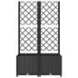 Preview: Garten-Pflanzgefäß mit Spalier Schwarz 80 x 40 x 136 cm PP