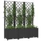 Preview: Garten-Pflanzgefäß mit Spalier Schwarz 120 x 40 x 136 cm PP