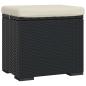 Preview: Hocker mit Kissen Schwarz 40x30x40 cm Poly Rattan