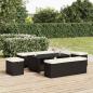 Preview: Hocker mit Kissen Schwarz 40x30x40 cm Poly Rattan