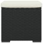 Preview: Hocker mit Kissen Schwarz 40x30x40 cm Poly Rattan