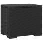 Preview: Hocker mit Kissen Schwarz 40x30x40 cm Poly Rattan