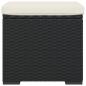 Preview: Hocker mit Kissen 2 Stk. Schwarz 40x30x40 cm Poly Rattan