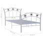 Preview: Einzelbett mit Fußball-Design Grau Metall 90x200 cm