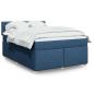 Preview: ARDEBO.de - Boxspringbett mit Matratze Blau 140x190 cm Stoff