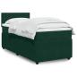 Preview: ARDEBO.de - Boxspringbett mit Matratze Dunkelgrün 80x200 cm Samt