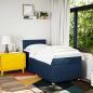Preview: Boxspringbett mit Matratze Blau 90x200 cm Stoff