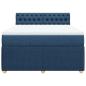 Preview: Boxspringbett mit Matratze Blau 140x190 cm Stoff