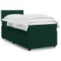 Preview: ARDEBO.de - Boxspringbett mit Matratze Dunkelgrün 80x200 cm Samt