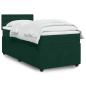 Preview: ARDEBO.de - Boxspringbett mit Matratze Dunkelgrün 80x200 cm Samt