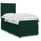 Preview: ARDEBO.de - Boxspringbett mit Matratze Dunkelgrün 80x200 cm Samt