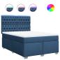 Preview: Boxspringbett mit Matratze Blau 140x200 cm Stoff