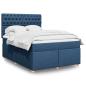 Preview: ARDEBO.de - Boxspringbett mit Matratze Blau 140x190 cm Stoff