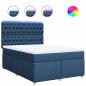 Preview: Boxspringbett mit Matratze Blau 140x190 cm Stoff