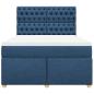 Preview: Boxspringbett mit Matratze Blau 140x190 cm Stoff