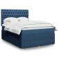 Preview: ARDEBO.de - Boxspringbett mit Matratze Blau 140x190 cm Stoff