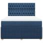 Preview: Boxspringbett mit Matratze Blau 140x190 cm Stoff