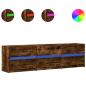 Preview: TV-Schrank mit LED-Beleuchtung Räuchereiche 180x34x50 cm