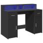 Preview: LED-Schreibtisch Schwarz 120x55x91 cm Holzwerkstoff