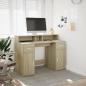 Preview: LED-Schreibtisch Sonoma-Eiche 120x55x91 cm Holzwerkstoff