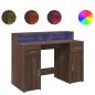 Preview: LED-Schreibtisch Braun Eichen-Optik 120x55x91 Holzwerkstoff