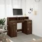 Preview: LED-Schreibtisch Braun Eichen-Optik 120x55x91 Holzwerkstoff