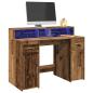 Preview: ARDEBO.de - LED-Schreibtisch Altholz-Optik 120x55x91 cm Holzwerkstoff