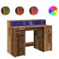 Preview: LED-Schreibtisch Altholz-Optik 120x55x91 cm Holzwerkstoff
