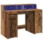 Preview: LED-Schreibtisch Altholz-Optik 120x55x91 cm Holzwerkstoff