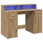 Preview: LED-Schreibtisch Artisan-Eiche 120x55x91 cm Holzwerkstoff