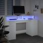 Preview: LED-Schreibtisch Weiß 140x55x91 cm Holzwerkstoff