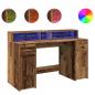 Preview: LED-Schreibtisch Altholz-Optik 140x55x91 cm Holzwerkstoff